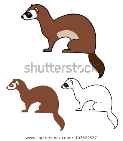 Stok fotoğraf: Cartoon Ferret Sign