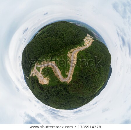 Stock photo: Aerial Top Vew Of Winding Road In The Mountains