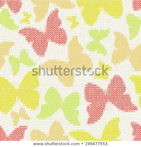 Сток-фото: Knitted Butterfly Vector Illustration