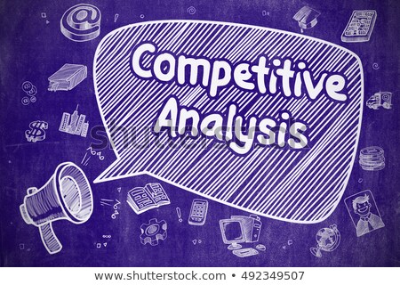 Stockfoto: Analyzing Seo Data - Doodle Illustration On Blue Chalkboard