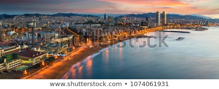 Сток-фото: Barceloneta Beach In Barcelona At Sunset Spain
