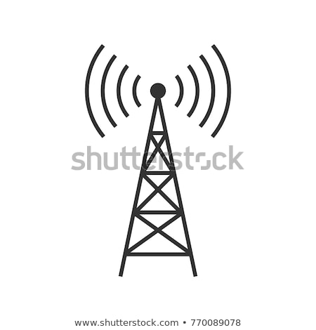 Foto stock: Radio Tower Antenna Icon Outline Illustration