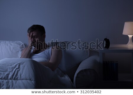 Stok fotoğraf: Man Suffers From Insomnia