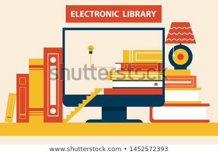 Stockfoto: Electronic Library Abstract Path To Knowledge