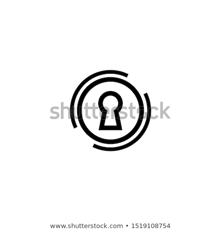 Сток-фото: Lock Hole Vector Line Icon Sign