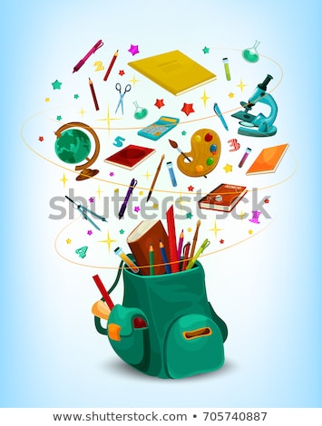 Foto stock: School Supplies Books And Pencils For Lessons