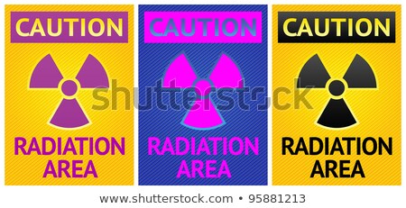 Stikers Caution Sign Labels Radiation Hazard Symbol Imagine de stoc © Ecelop