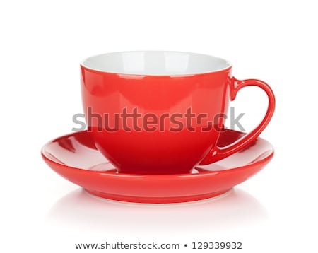 Foto stock: Red Cup On A Red Saucer