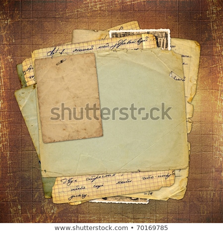 Foto stock: Grunge Abstract Paper Background With Old Photo And Handwrite Te