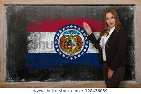 Teacher Showing Flag Ofmissouri On Blackboard For Presentation M [[stock_photo]] © vepar5