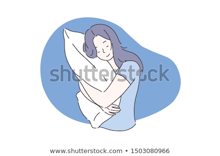 Stockfoto: Woman Embracing Pillow