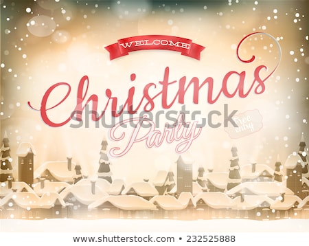 Stock fotó: Christmas Landscape Poster Eps 10