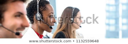 Foto stock: Telemarketing Person