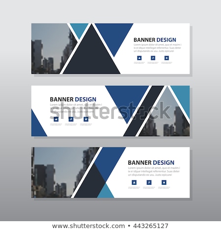 Foto stock: Set Of Three Banners Abstract Headers With Blue Lines