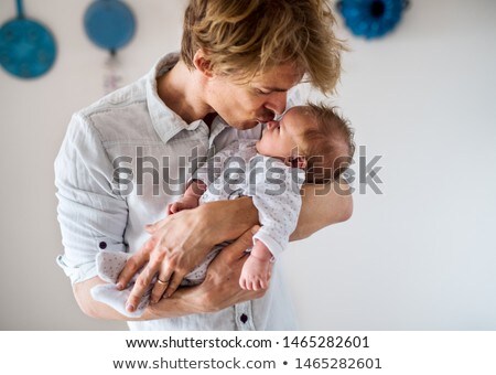 ストックフォト: Happy Father With Little Baby Boy At Home