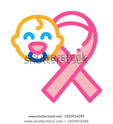 Сток-фото: Hiv Infected Newborn Baby Icon Vector Outline Illustration