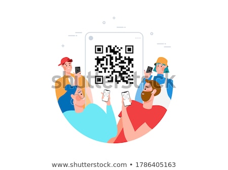 Foto stock: Barcode Scanning Concept Landing Page