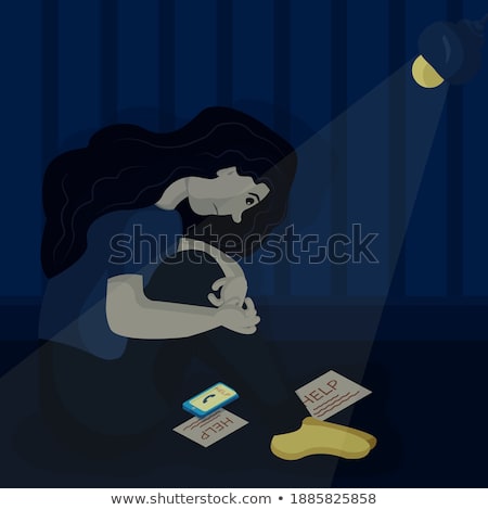 ストックフォト: Design Image With Teen Girl And Headache Vector