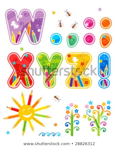 Floral Alphabet Set Letters W - Z Design Elements Imagine de stoc © ratselmeister