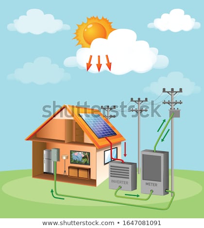 Stock photo: Diagram Showing How Solar Cell Works At Home