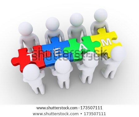 [[stock_photo]]: 3d Person Holding The Piece Of A Puzzle