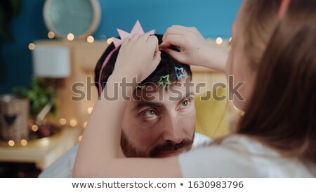 Stockfoto: A Father And His Daughters Playing Fancy Dress