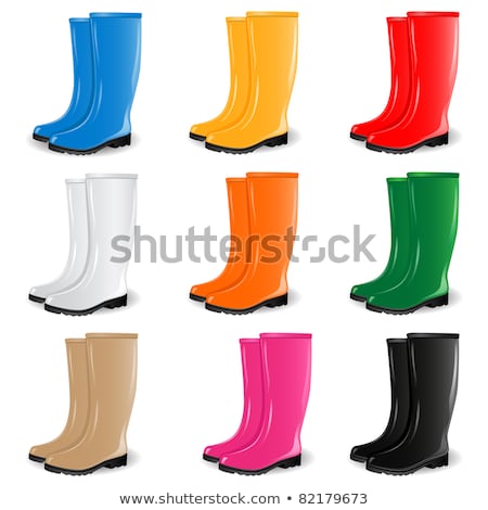 Wellington Rain Boots Isolated On White Pink Black Stockfoto © gladcov