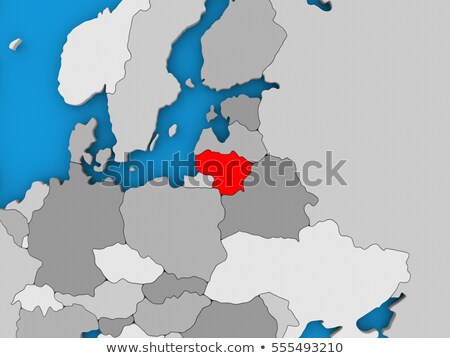 Stock fotó: 3d Rendering Of A Map Of Europe In Red