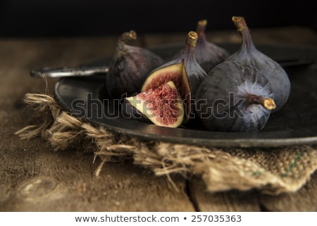 Stock fotó: Fresh Figs In Moody Natural Lighting Set With Vintage Retro Styl