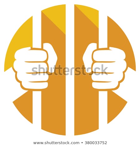Stok fotoğraf: Hands Holding Prison Bars Icon