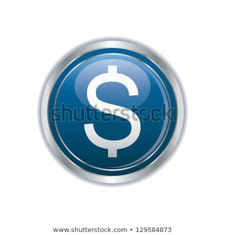 ストックフォト: Currency Sign Blue Vector Icon Button