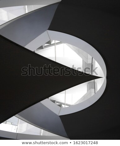 Stok fotoğraf: Modern Black And White Architectural Abstract With Balconies And