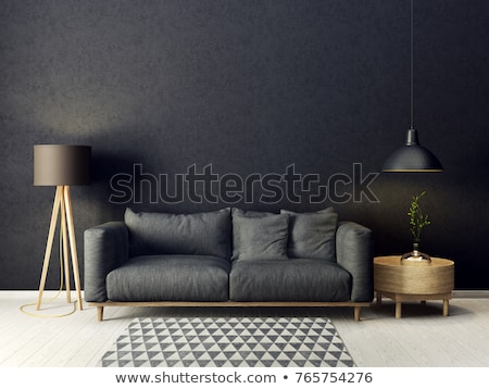 [[stock_photo]]: Interior With A Black Sofa