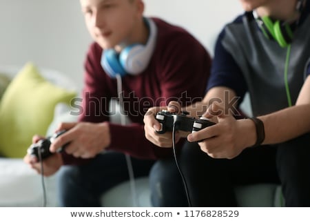 Stockfoto: Kids Playing Video Games
