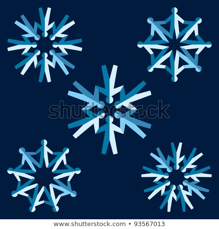 Set Of Origami People Snowflakes Foto stock © fixer00