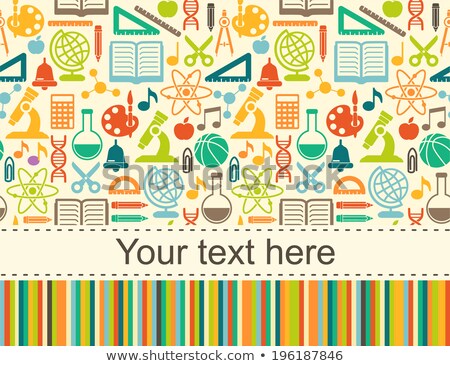 Stock photo: Colored Icons For School Supplies With Place For Text