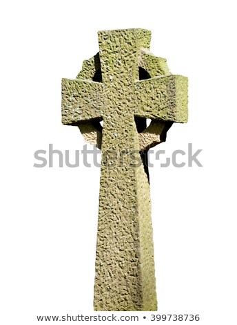 Сток-фото: Old Stone Cross In A Graveyard