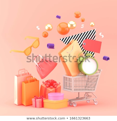 Stock photo: Buying Time Shopping Cart Clock 3d Illustration