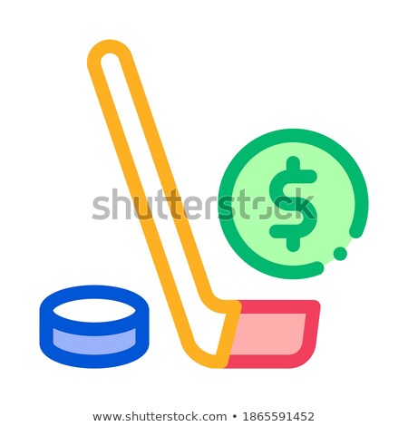 ストックフォト: Hockey Stick With Puck Betting And Gambling Icon Vector Illustration