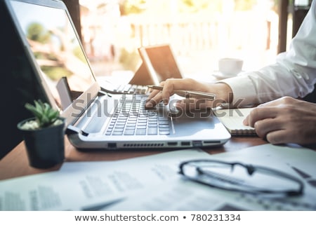 Сток-фото: Businessman Working On Laptop Business Concept