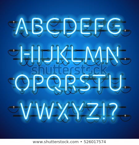 Stock photo: Blue Club Neon Lights Typeset Vector