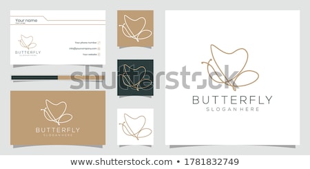Stok fotoğraf: Luxury Butterfly Logo For Women Beauty And Skin Care