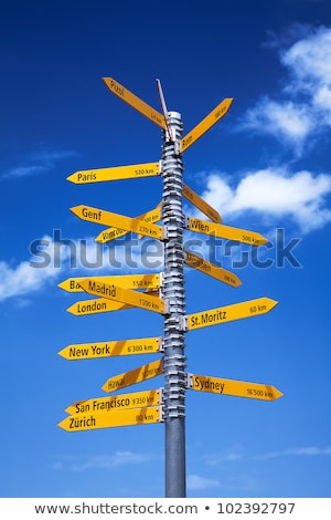 Сток-фото: Signpost To Swiss Cities