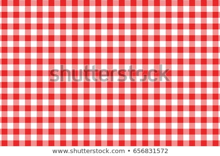 Stock fotó: Gingham Pattern In Red And White