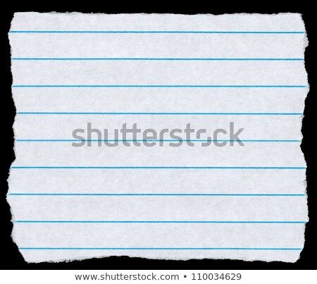 Stok fotoğraf: Square Torn Piece Of White Lined Paper Isolated On Black