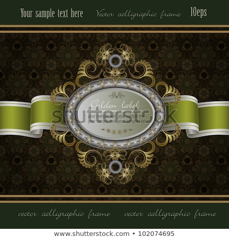 Сток-фото: Abstract Green Background With Calligraphic Elements