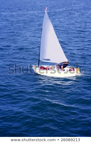 Stockfoto: Ptimist · Recreatie · Kleine · Zeilboot · Regatta · Spanje