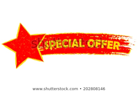 Foto stock: Special Offer With Star Yellow And Red Drawn Banner