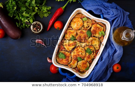 Foto stock: Casserole Of Eggplant And Tomato With Cheese