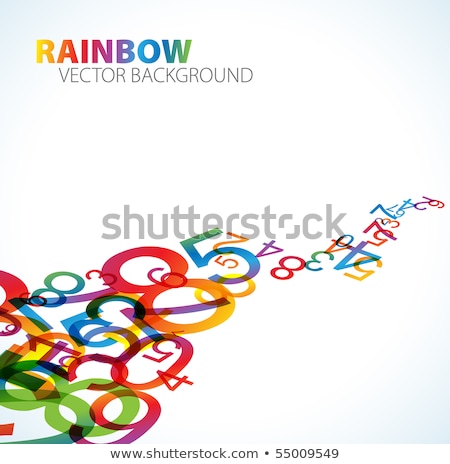ストックフォト: ラフルな虹の数字と抽象的な背景